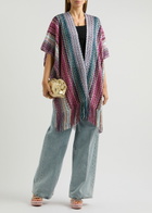 Missoni Zigzag-intarsia Knitted Shawl - Purple - One Size