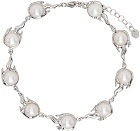 Alan Crocetti SSENSE Exclusive Silver Pearl In Heat Bracelet