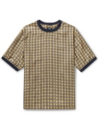 FENDI - Logo-Print Silk-Twill T-Shirt - Neutrals