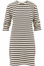 TORY BURCH "striped cotton dress with eight White