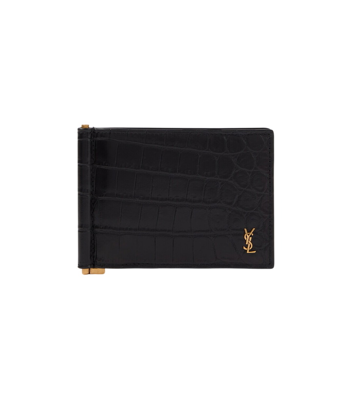 Photo: Saint Laurent Tiny Cassandre croc-effect leather wallet