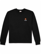 KENZO - Logo-Appliquéd Embroidered Cotton-Jersey Sweatshirt - Black