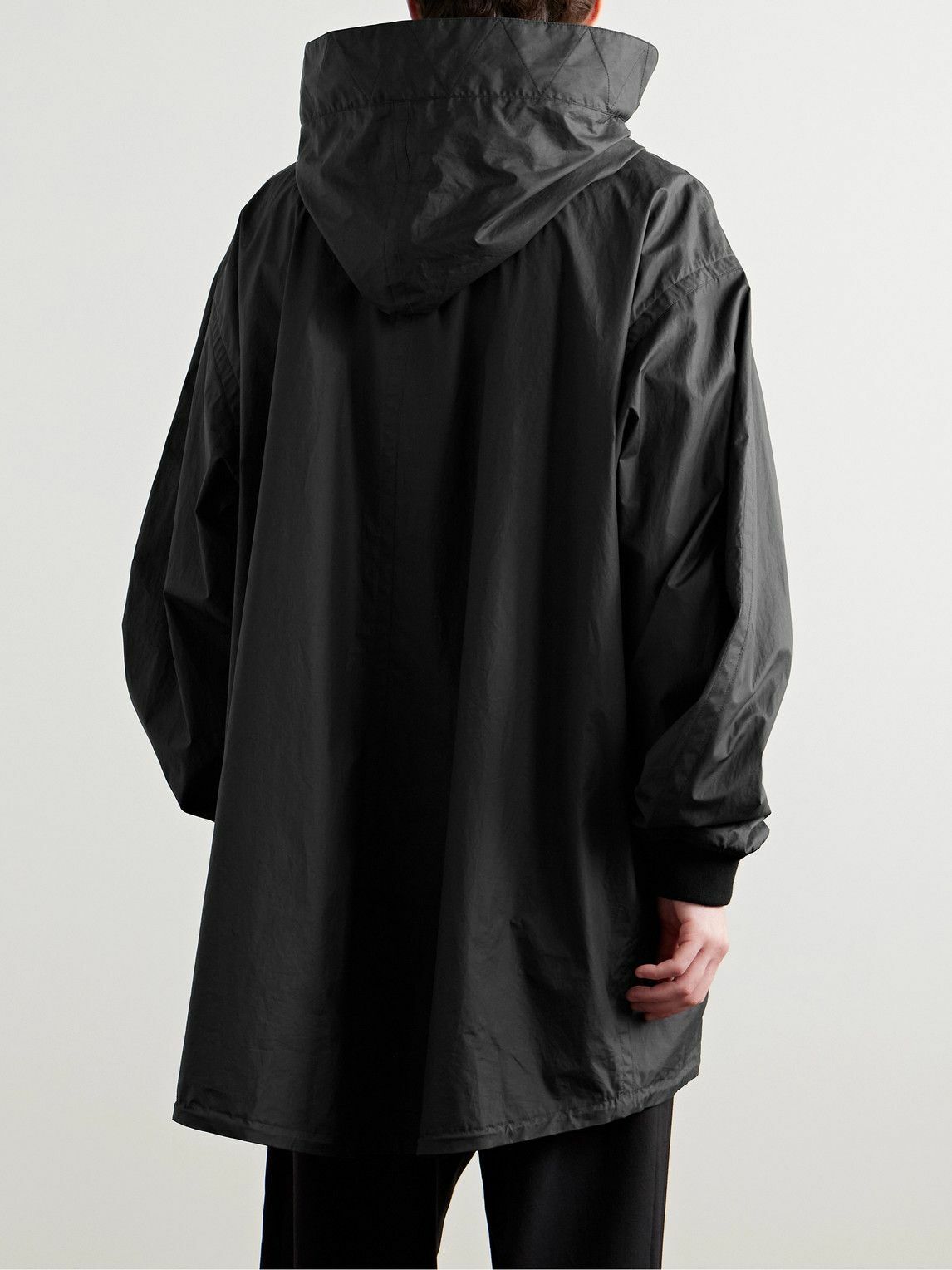 The Row - Kemet Oversized Coated-Cotton Hooded Jacket - Black