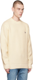 Fred Perry Off-White Textured Sweater