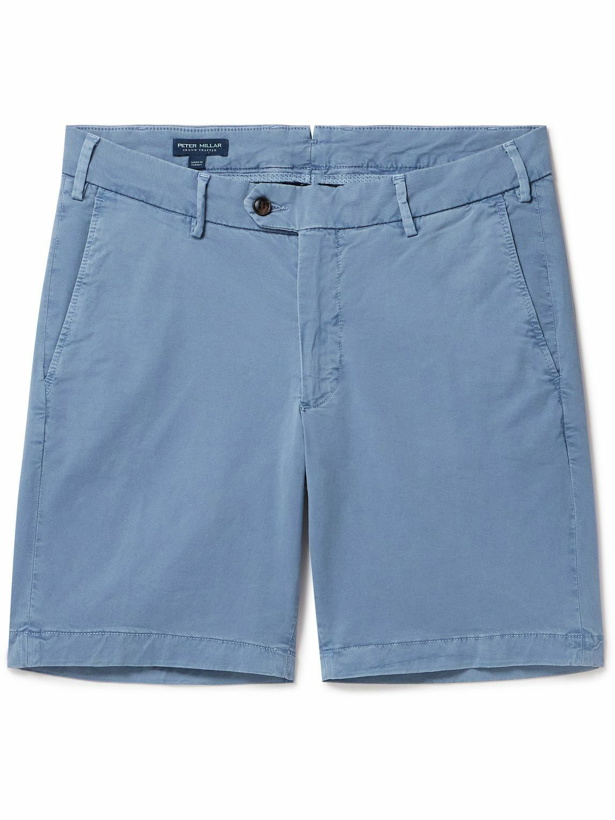 Photo: Peter Millar - Concorde Garment-Dyed Stretch-Cotton Twill Shorts - Blue