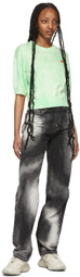 Kenzo Green Tie-Dye Tiger Crest Short Sleeve Sweater
