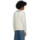 Burberry White Bedworth V-Neck Sweater