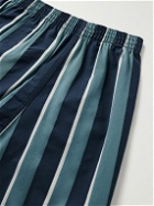Derek Rose - Royal 221 Slim-Fit Striped Cotton-Poplin and Twill Boxer Shorts - Blue