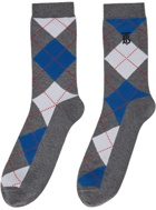 Burberry Grey Argyle Intarsia Socks