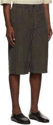 Lemaire Brown Silk Shorts