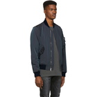 John Elliott Navy Iridescent Bogota Bomber Jacket