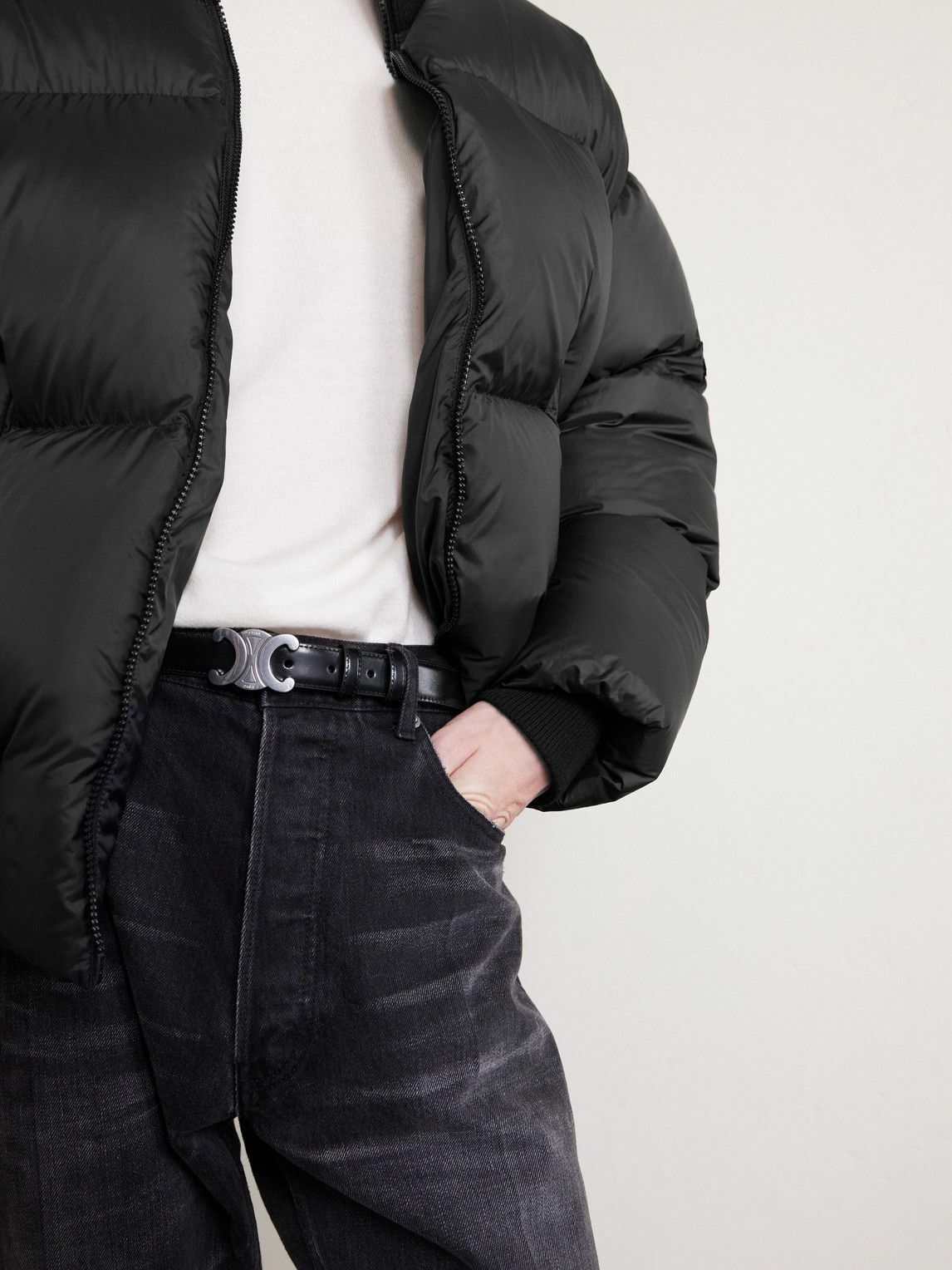 CELINE - Logo-Appliquéd Down Jacket - Black