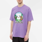 Men's AAPE x Minecraft Ape Head T-Shirt in Purple