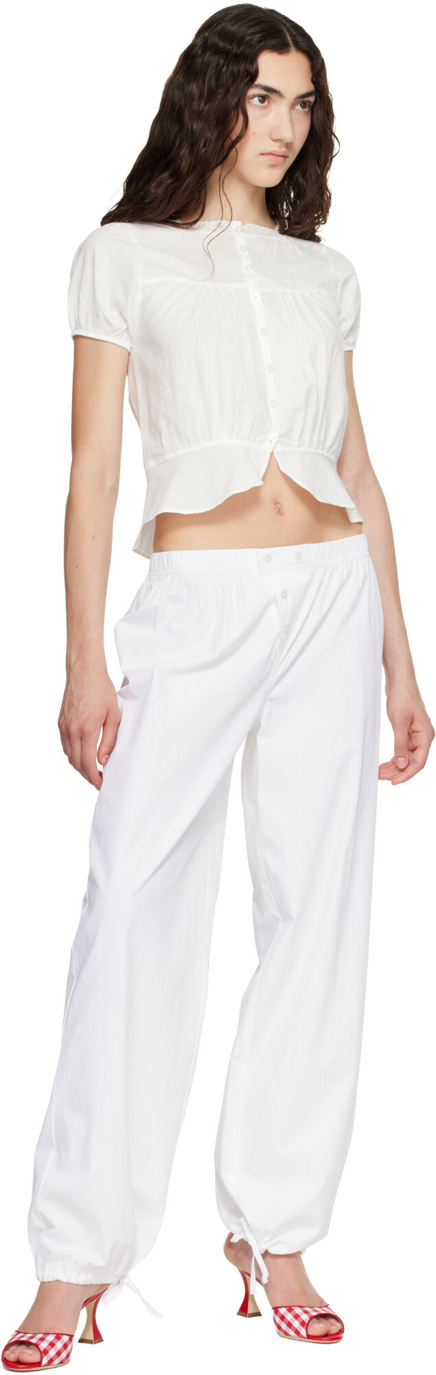 Fruity Booty White Poplin Trousers