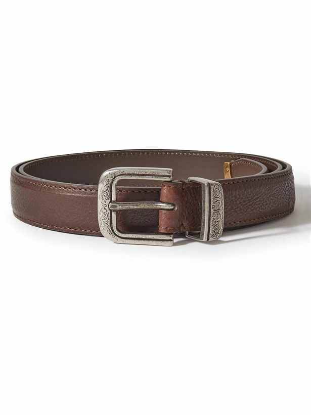 Photo: Brunello Cucinelli - 3cm Full-Grain Leather Belt - Brown