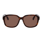 Gucci Tortoiseshell and Blue Square Sunglasses