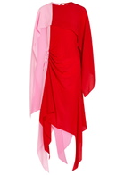 JW Anderson Cape Draped Silk-chiffon Midi Dress Red