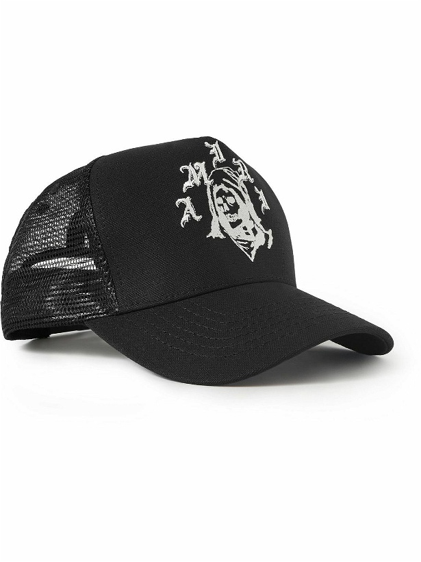 Photo: AMIRI - Logo-Embroidered Printed Cotton-Canvas and Mesh Trucker Hat