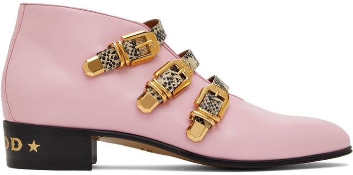 Photo: Gucci Pink Python Ankle Boots