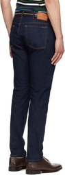 PS by Paul Smith Indigo Tapered-Fit Crosshatch Stretch Jeans