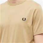 Fred Perry Authentic Men's Ringer T-Shirt in Warm Stone