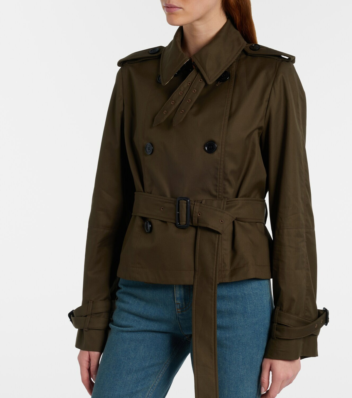 Burberry Cropped cotton gabardine trench jacket