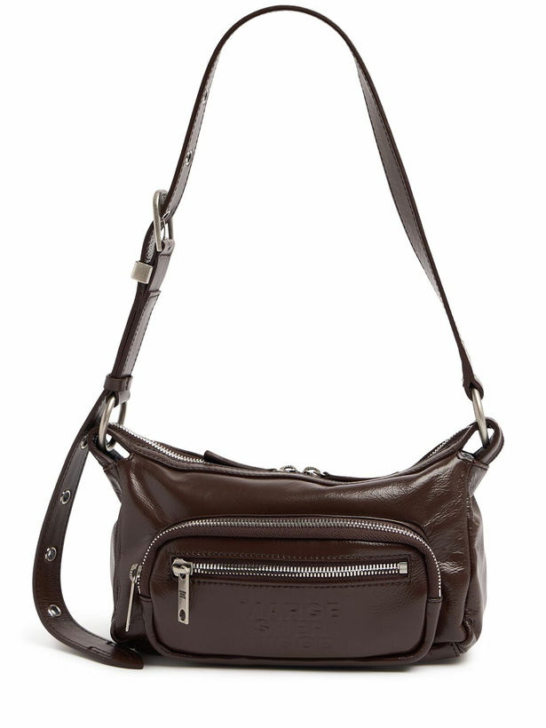 Photo: MARGE SHERWOOD Mini Outpocket Glossy Leather Hobo Bag