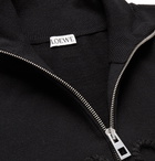 Loewe - Logo-Embroidered Zip-Up Wool and Cashmere-Blend Sweater - Black