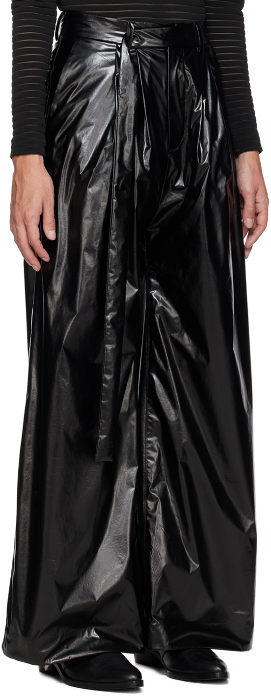 Parnell Mooney SSENSE Exclusive Black Pleated Trousers