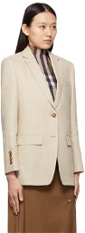 Burberry Beige Linen Oversized Tailored Blazer