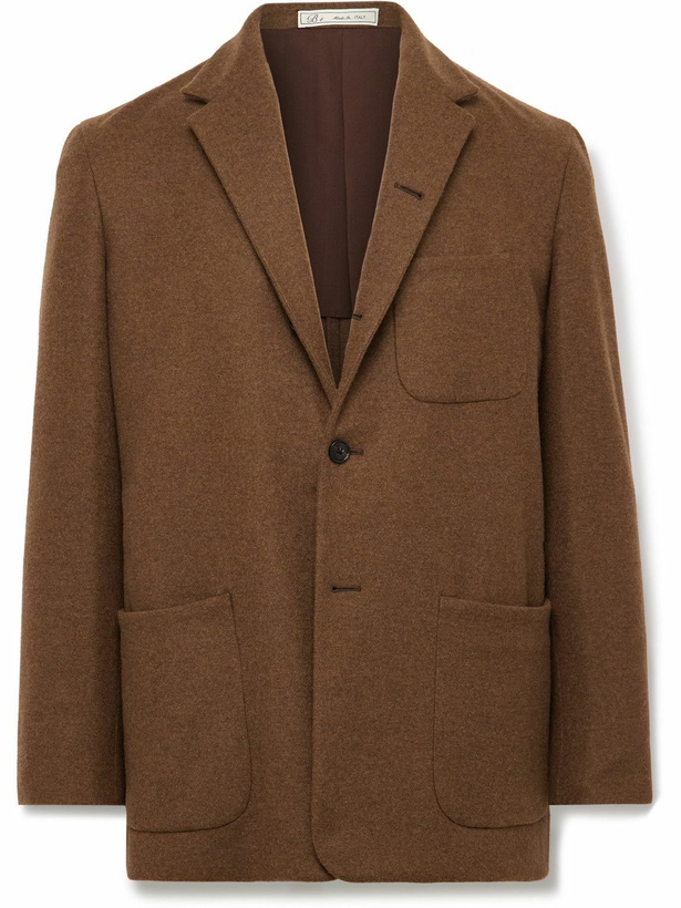 Photo: UMIT BENAN B - Brushed Wool and Cashmere-Blend Blazer - Brown