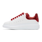 Alexander McQueen White and Red Python Oversized Sneakers