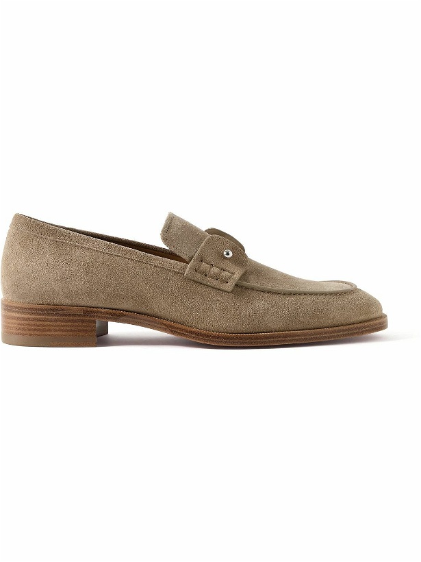 Photo: Christian Louboutin - Chambelimoc Suede Loafers - Brown