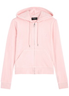 Juicy Couture Robertson Hooded Velour Sweatshirt Light Pink