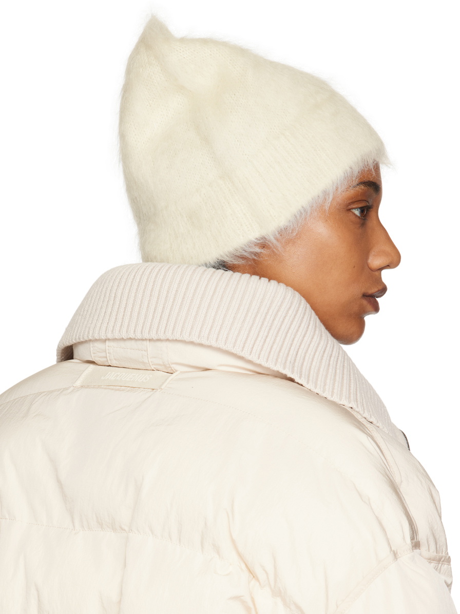 Jil Sander White Brushed Beanie