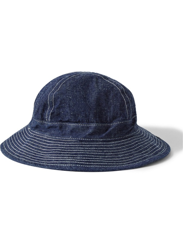 Photo: ORSLOW - Selvedge Denim Bucket Hat - Blue