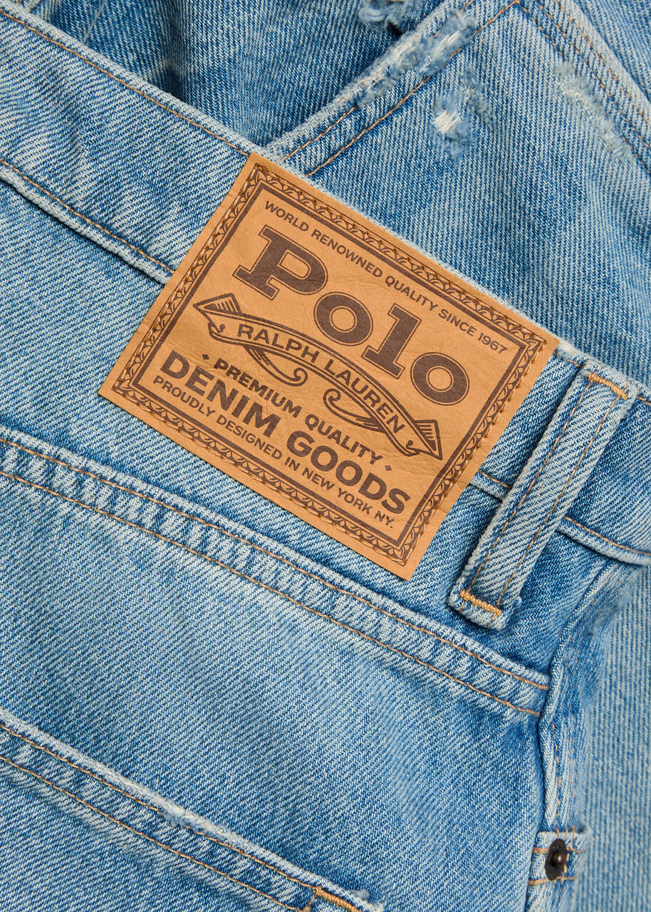 Polo Ralph Lauren Distressed Straight-leg Ankle Jeans Blue