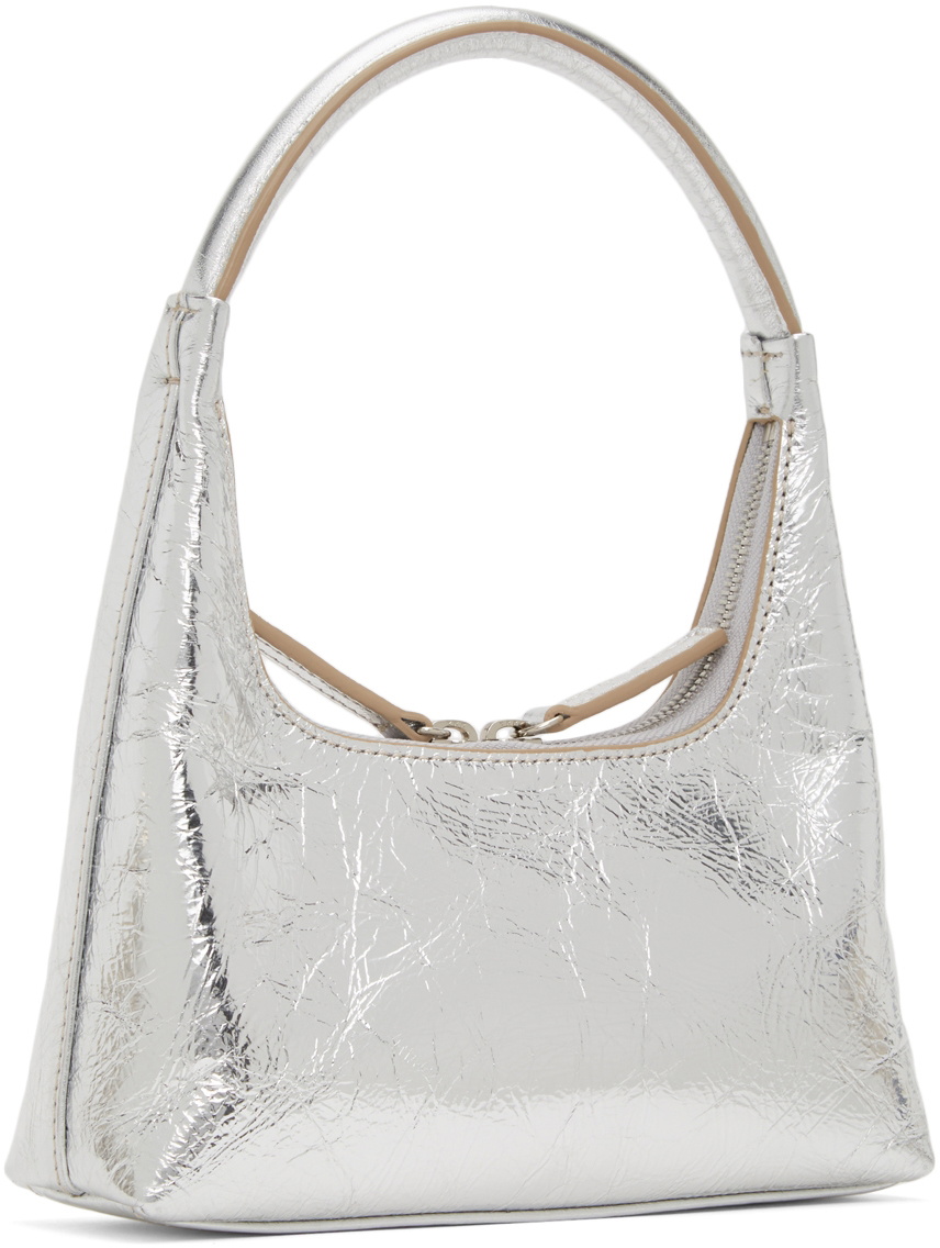 Marge Sherwood Mini Pump Metallic Leather Top Handle Bag In Silver
