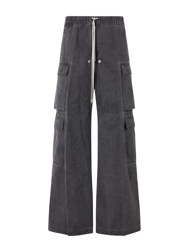 Photo: DRKSHDW by Rick Owens - Jumbo Belas Wide-Leg Cotton-Canvas Cargo Trousers - Gray