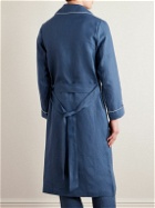 Loretta Caponi - Belted Linen Robe - Blue