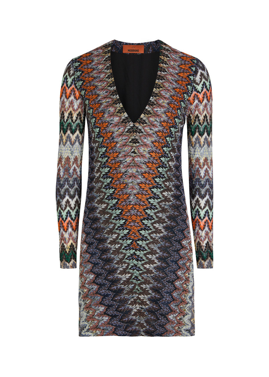 Missoni Patterned Fine-knit Mini Dress Multicoloured