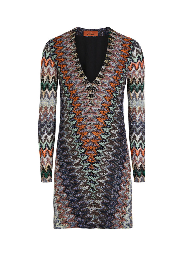 Photo: Missoni Patterned Fine-knit Mini Dress Multicoloured