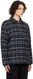 Schnayderman's Navy Half Zip Check Sweater