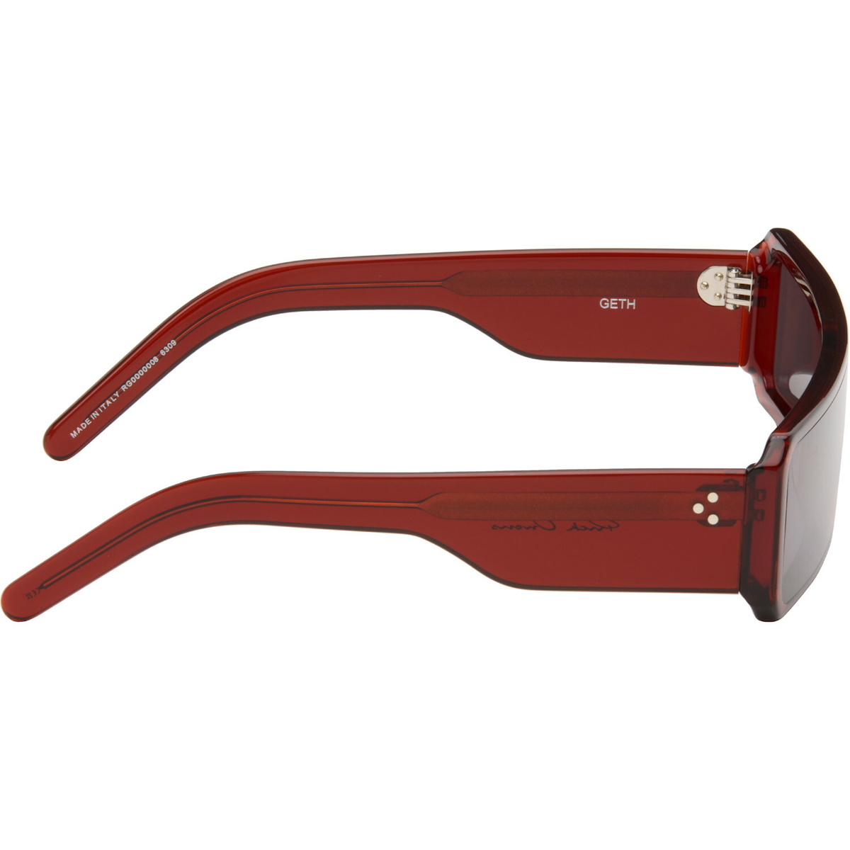 Rick Owens Burgundy Tower Gethshades Sunglasses