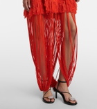 Xu Zhi Fringed open-back maxi dress
