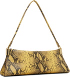 BALMAIN Yellow & Black 64-83 Small Python-Effect Leather Bag
