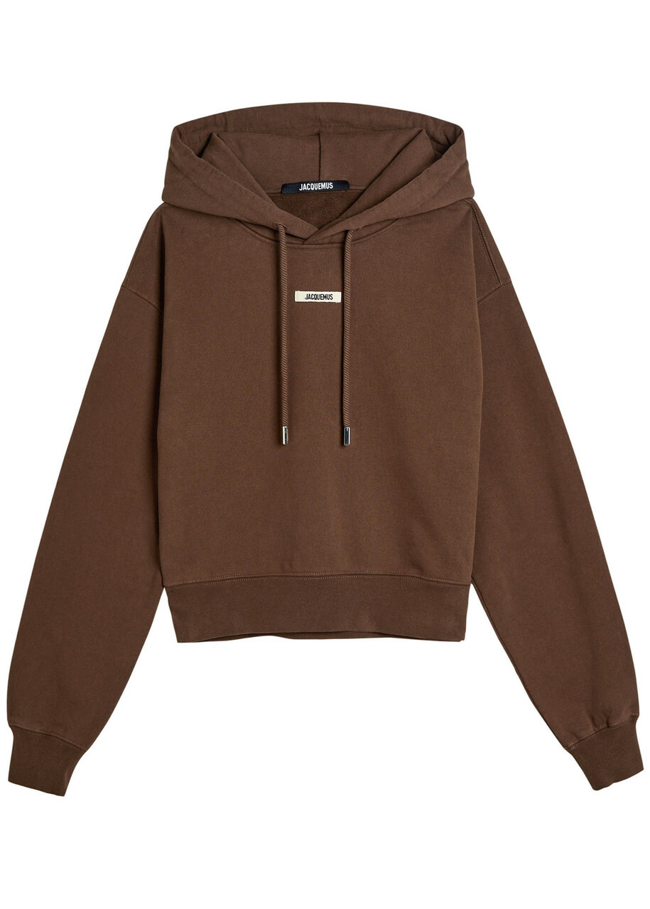 Jacquemus Le Hoodie Gros Grain Hooded Cotton Sweatshirt Brown Dark