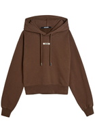 Jacquemus Le Hoodie Gros Grain Hooded Cotton Sweatshirt Brown Dark
