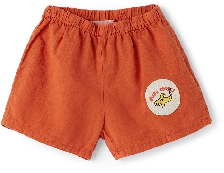 Photo: Bobo Choses Baby Orange Sniffy Dog Patch Shorts