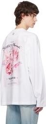WOOYOUNGMI White Flower Back Logo Long Sleeve T-shirt